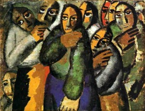 زنان روستایی در کلیسا اثر مالویچ Malevich